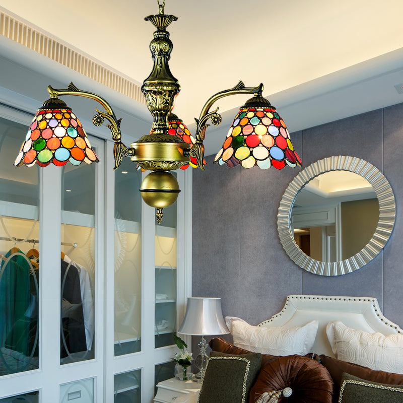 Vidst Vink Geométrico/Dragón de Dragón/Luz de colgante de girasol con cadena colgante ajustable 3 luces Candelera en acabado de bronce antiguo