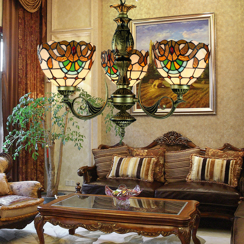 Victorian Bowl Chandelier Lighting Treated Gerne