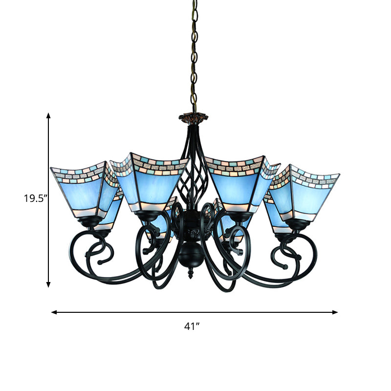 Lampadario blu nautico con piramid