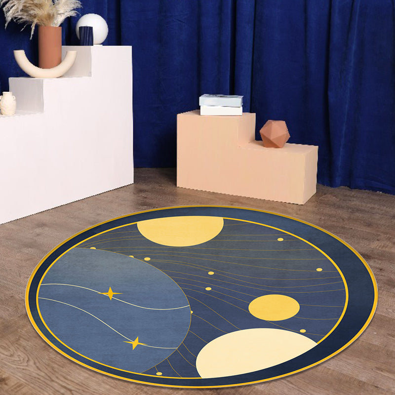 Alfombra de la alfombra del espacio externo multicolor de la alfombra moderna alfombra del área del área de mascotas lavable para sala de estar para sala de estar