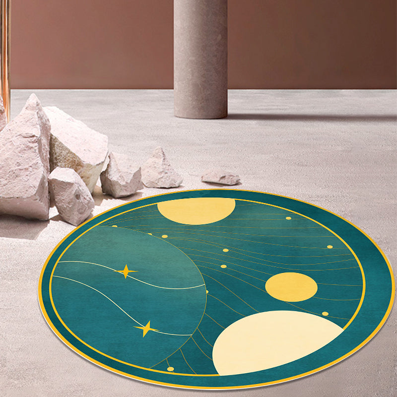 Alfombra de la alfombra del espacio externo multicolor de la alfombra moderna alfombra del área del área de mascotas lavable para sala de estar para sala de estar