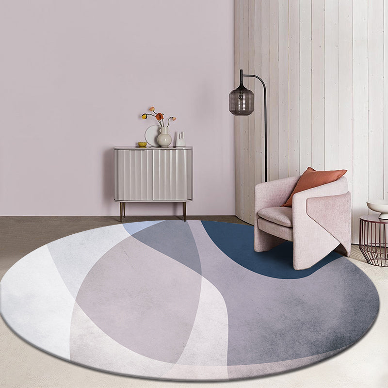 Simple Colorblock Rug Multicolor Polyester Rug Non-Slip Backing Washable Pet Friendly Carpet for Home