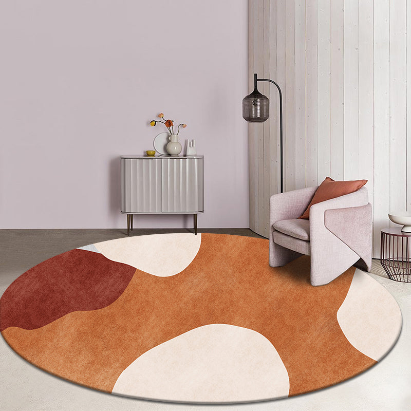 Simple Colorblock Rug Multicolor Polyester Rug Non-Slip Backing Washable Pet Friendly Carpet for Home