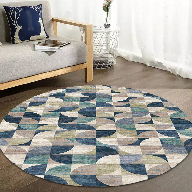 Stilvoller Modernismus-Teppich, mehrfarbiger Teppich mit geometrischem Muster, haustierfreundlich, rutschfest, waschbar, Teppich zur Dekoration