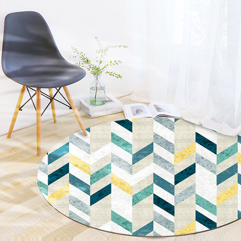 Stilvoller Modernismus-Teppich, mehrfarbiger Teppich mit geometrischem Muster, haustierfreundlich, rutschfest, waschbar, Teppich zur Dekoration