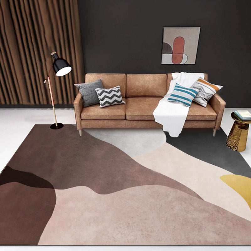 Funky Multicolor Modernist Rug Polyester Colorblock Rug Washable Pet Friendly Non-Slip Carpet for Living Room