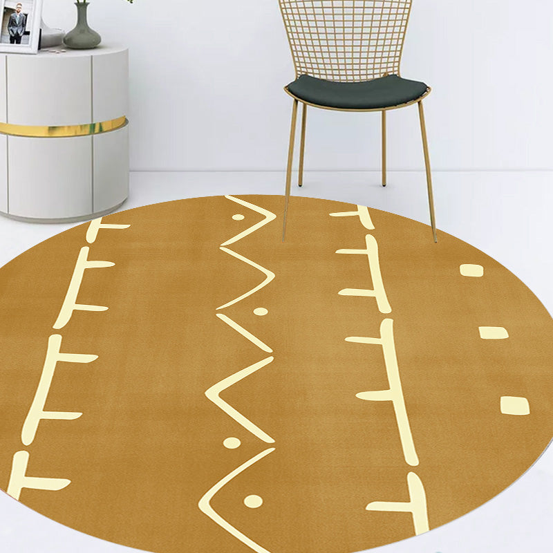 Alfombra de patrón geométrico modernista con alfombra de poliéster negro y amarillo de rayas Alfombra para mascotas lavable para dormitorio para dormitorio