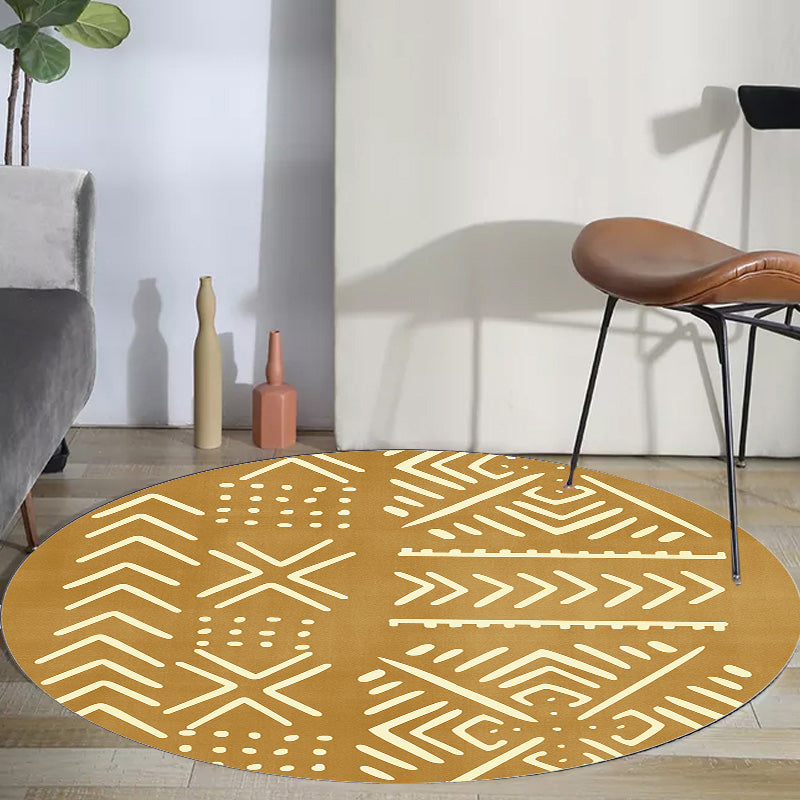 Alfombra de patrón geométrico modernista con alfombra de poliéster negro y amarillo de rayas Alfombra para mascotas lavable para dormitorio para dormitorio