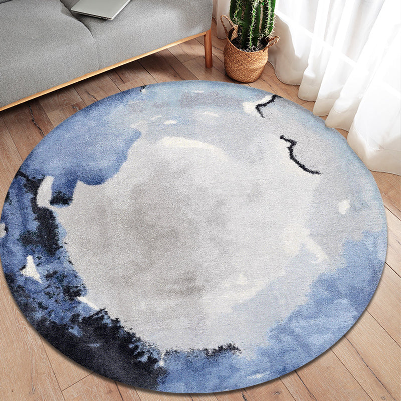 Unique Multicolor Modernist Rug Polyester Abstract Rug Washable Pet Friendly Non-Slip Carpet for Living Room