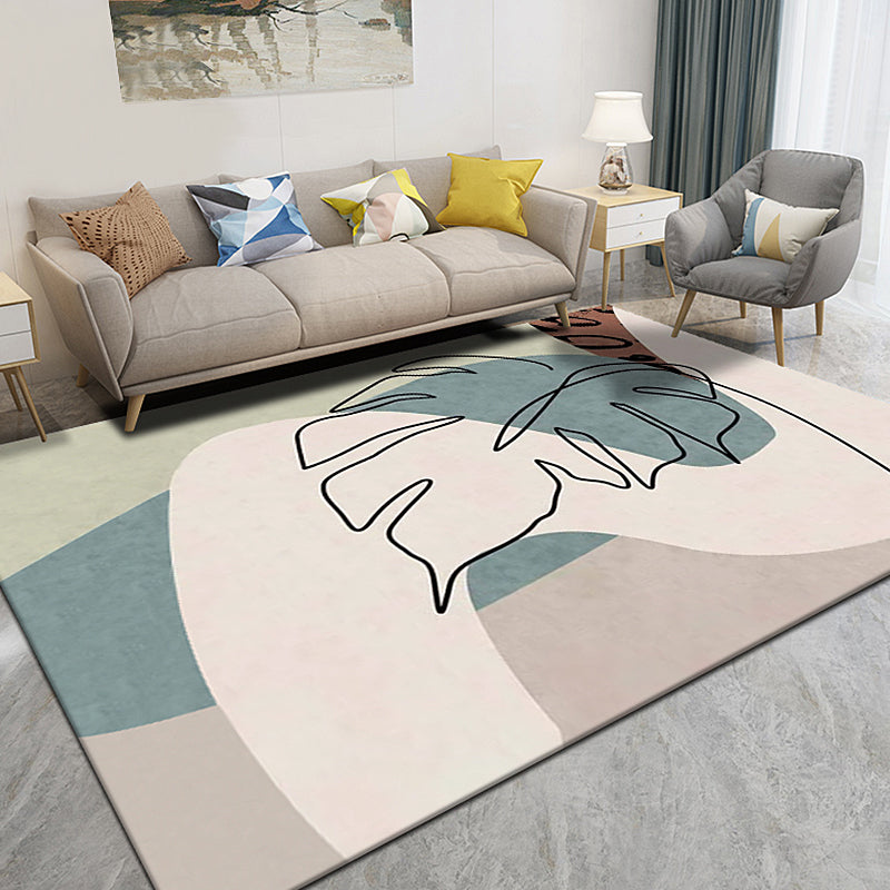 Fancy Multicolor Modernist Rug Polyester Watercolor Pattern Rug Washable Pet Friendly Non-Slip Carpet for Living Room