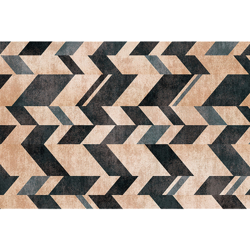 Multicolor Geometric Pattern Rug Polyester Modern Rug Washable Anti-Slip Pet Friendly Area Rug for Living Room