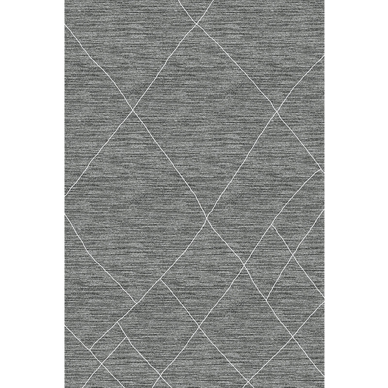 Creative Grey Modernist Rug Polyester Geometric Rug Washable Pet Friendly Non-Slip Carpet for Living Room