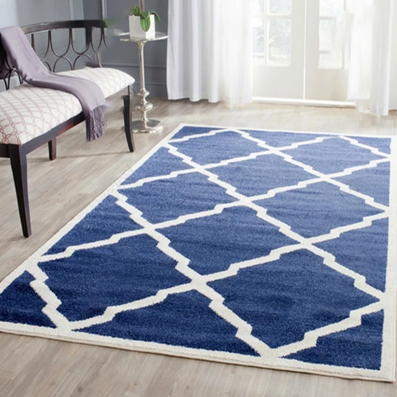 Multicolor Geometric Pattern Rug Polyester Contemporary Rug Washable Anti-Slip Pet Friendly Area Rug for Study
