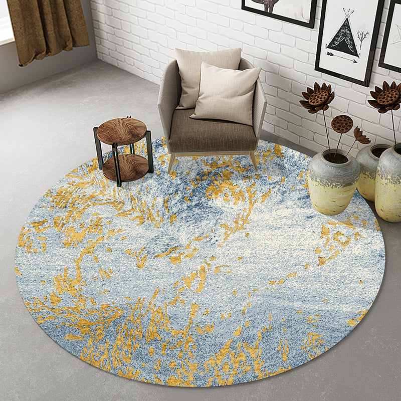 Modernist Abstract Rug Multicolor Polyester Rug Non-Slip Backing Washable Pet Friendly Carpet for Home