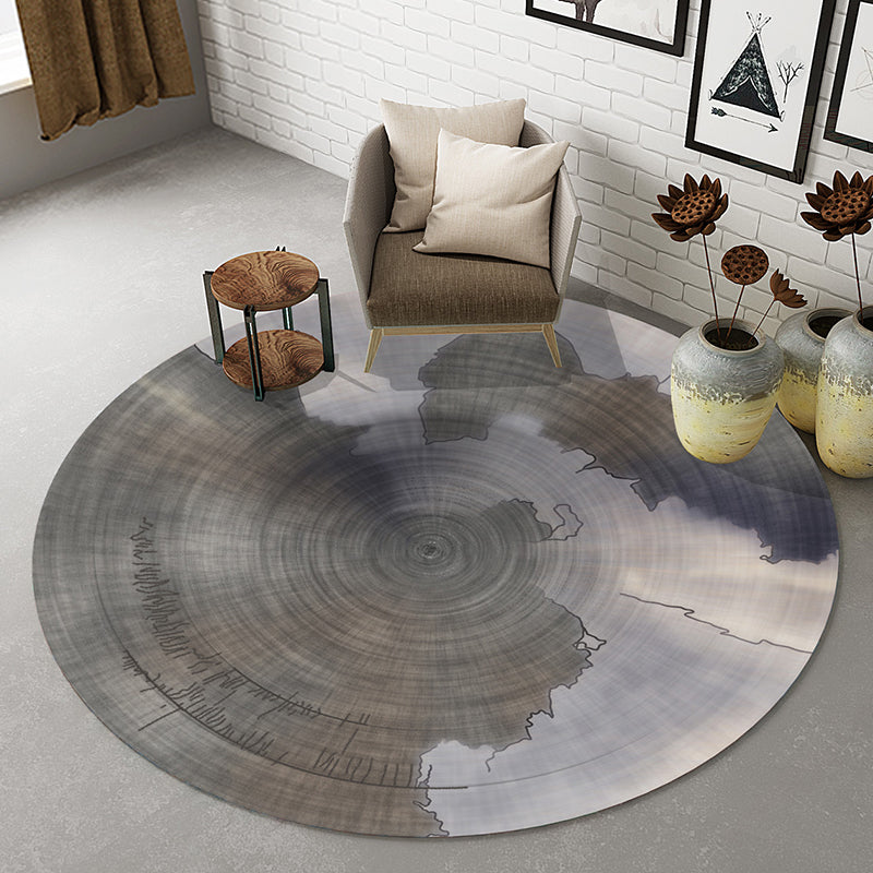 Modernist Abstract Rug Multicolor Polyester Rug Non-Slip Backing Washable Pet Friendly Carpet for Home