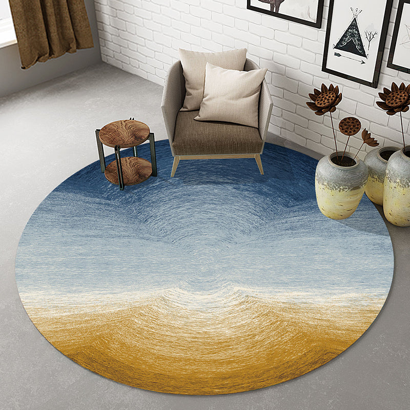 Modernist Abstract Rug Multicolor Polyester Rug Non-Slip Backing Washable Pet Friendly Carpet for Home