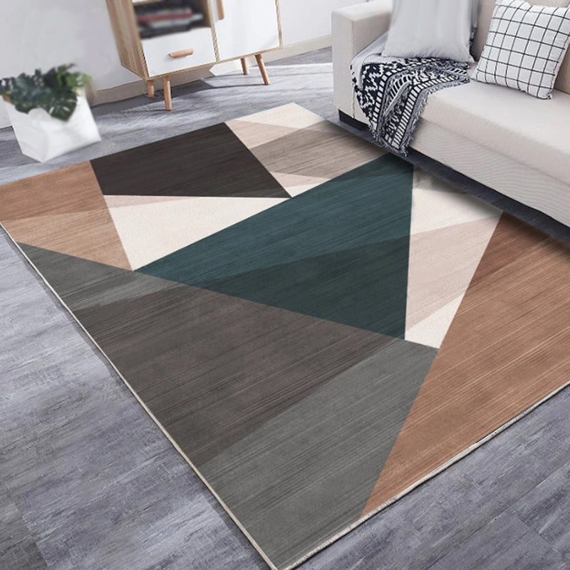 Funky Multicolor Modernist Rug Polyester Geometric Pattern Rug Washable Pet Friendly Non-Slip Carpet for Living Room