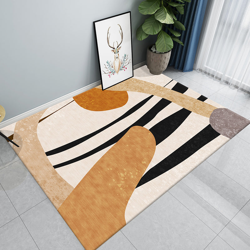 Creative Multicolor Modernist Rug Polyester Colorblock Rug Washable Pet Friendly Non-Slip Carpet for Living Room