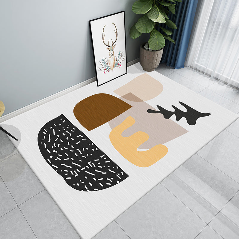 Creative Multicolor Modernist Rug Polyester Colorblock Rug Washable Pet Friendly Non-Slip Carpet for Living Room