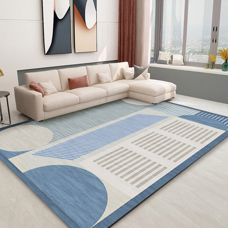 Stylish Modernism Rug Striped Pattern Rug Pet Friendly Anti-Slip Washable Area Rug for Decoration