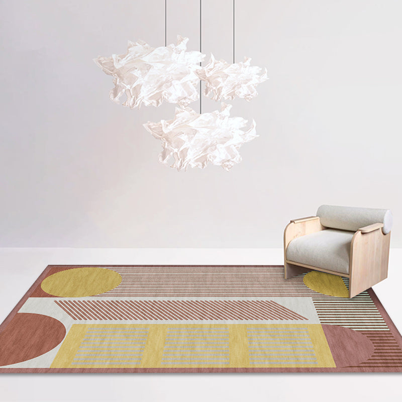 Stylish Modernism Rug Striped Pattern Rug Pet Friendly Anti-Slip Washable Area Rug for Decoration