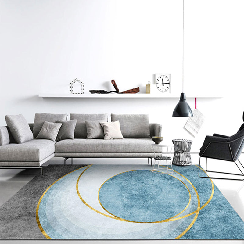 Multicolor Colorblock Rug Polyester Modern Rug Washable Anti-Slip Pet Friendly Area Rug for Living Room