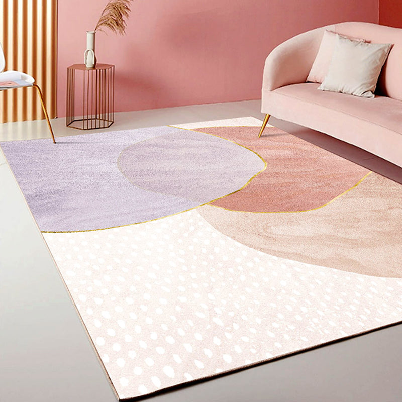 Multicolor Colorblock Rug Polyester Modern Rug Washable Anti-Slip Pet Friendly Area Rug for Living Room