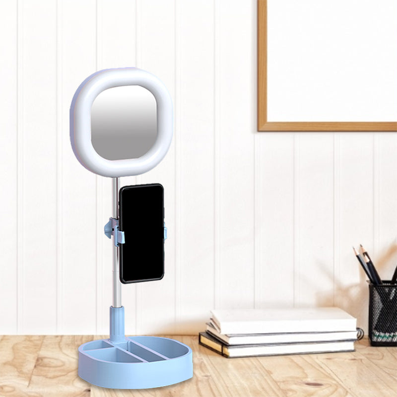 Luz de espejo LED cuadrado de estilo simple de estilo metálico/rosa/azul iluminación de relleno con puerto USB