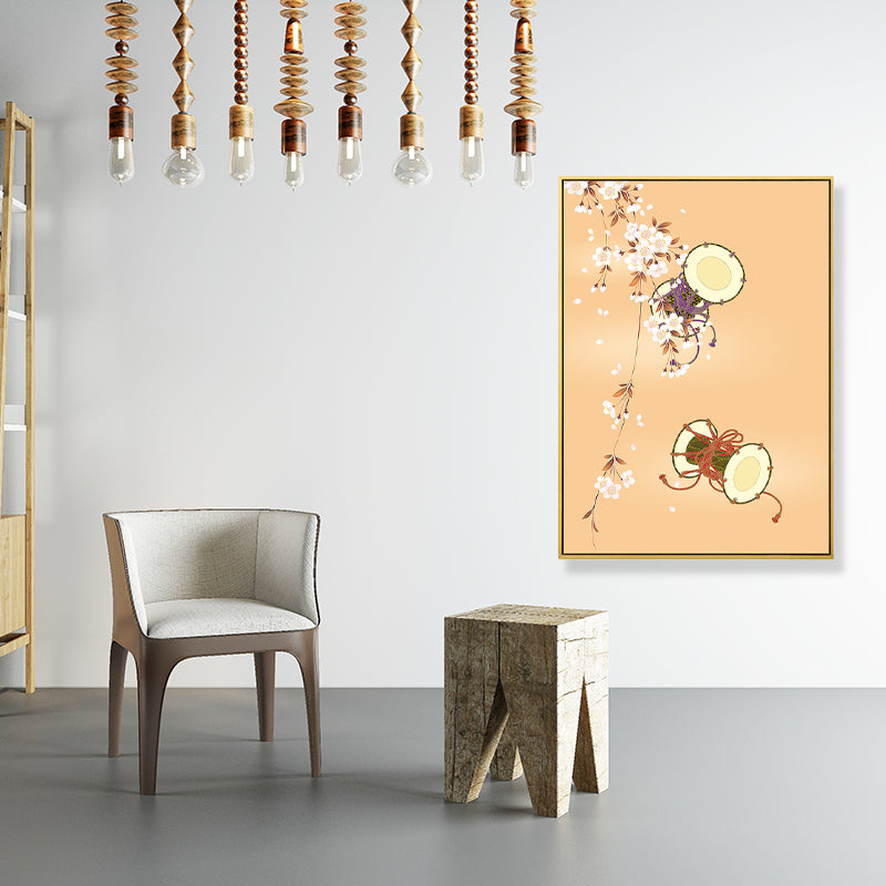 Toile murale Kotsuzumi tambour à main, décoration murale japonaise de couleur douce pour salle à manger