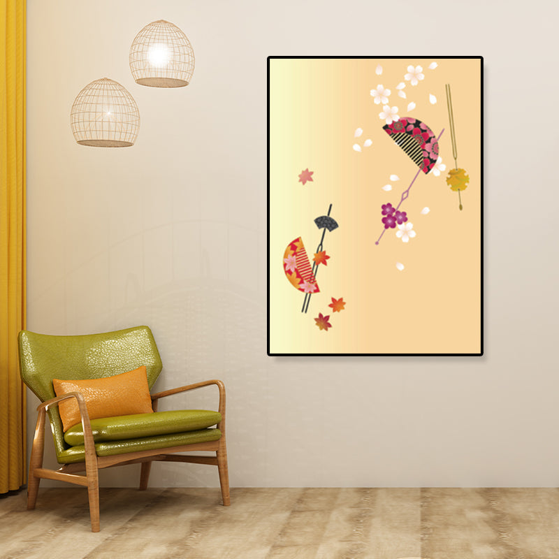 Toile murale Kotsuzumi tambour à main, décoration murale japonaise de couleur douce pour salle à manger