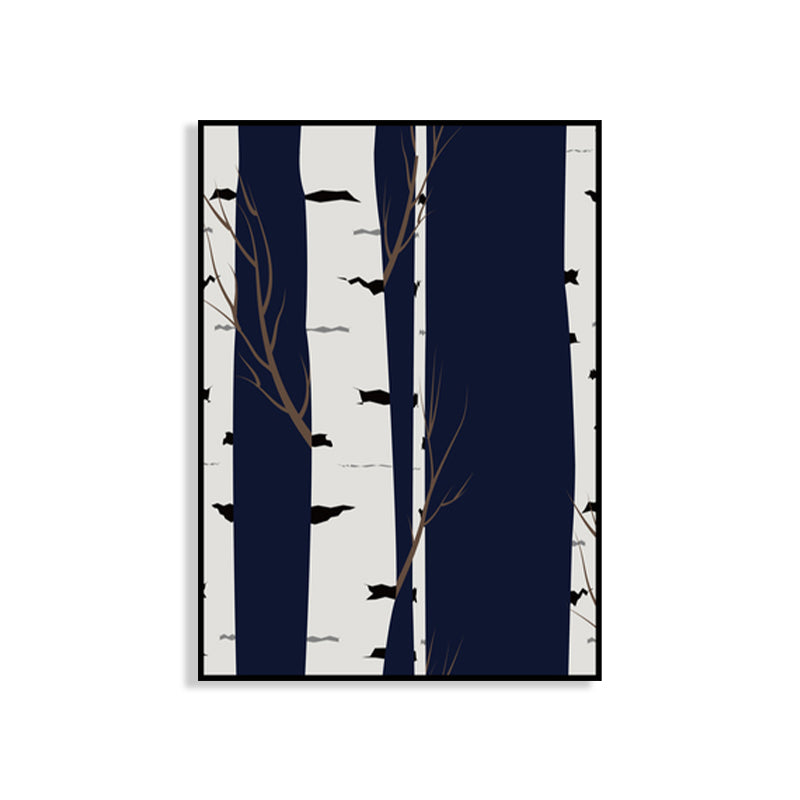 Tree Trunk Silhouette Art Print Black Canvas Wall Decor, Textured, Multiple Sizes