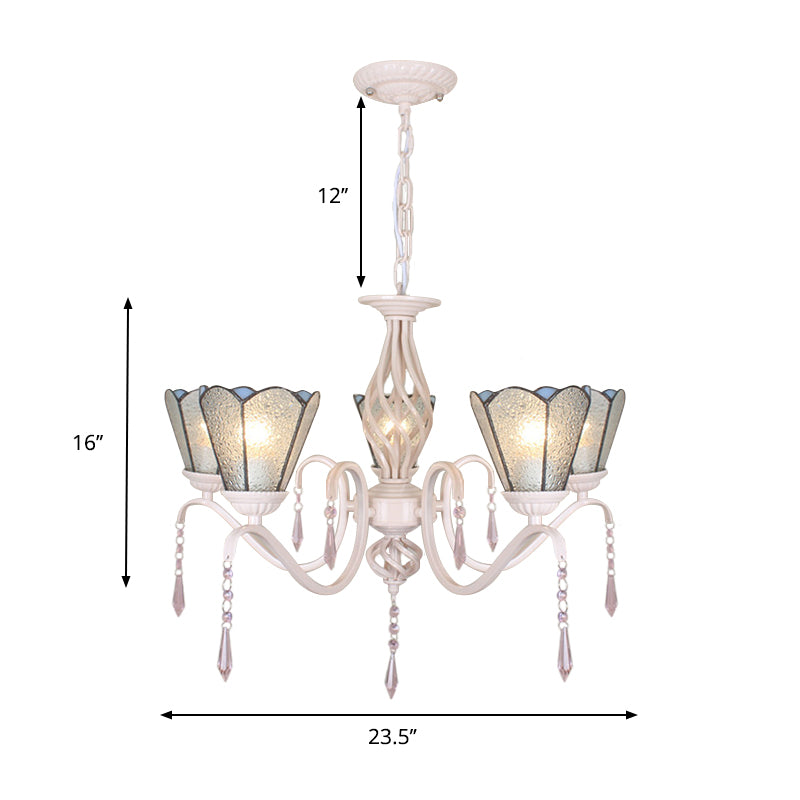 Cone Chandelier Light with Crystal Decoration 5 Lights Clear Glass Tradition Pendant Light for Stairway