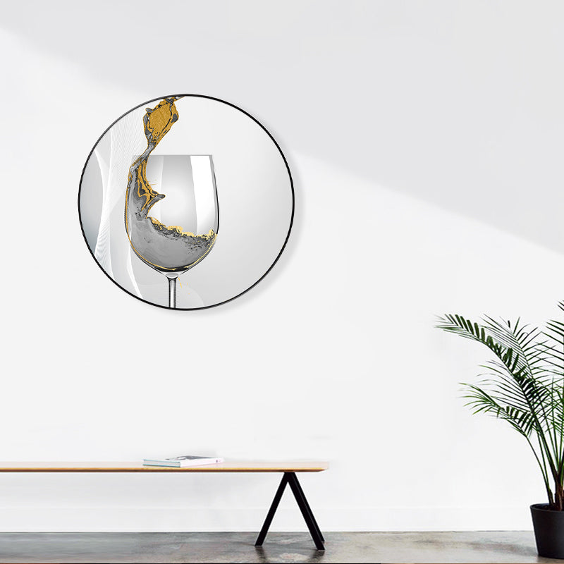 Peinture sur verre à vin moderne, toile texturée, couleur douce, décor artistique mural pour chambre d'amis