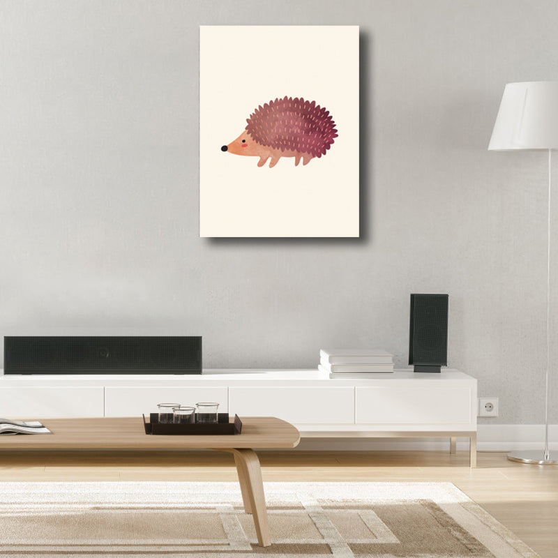 Illustration Print Small Animal Canvas Light Color Children's Art Wall Decor for Sitting Room