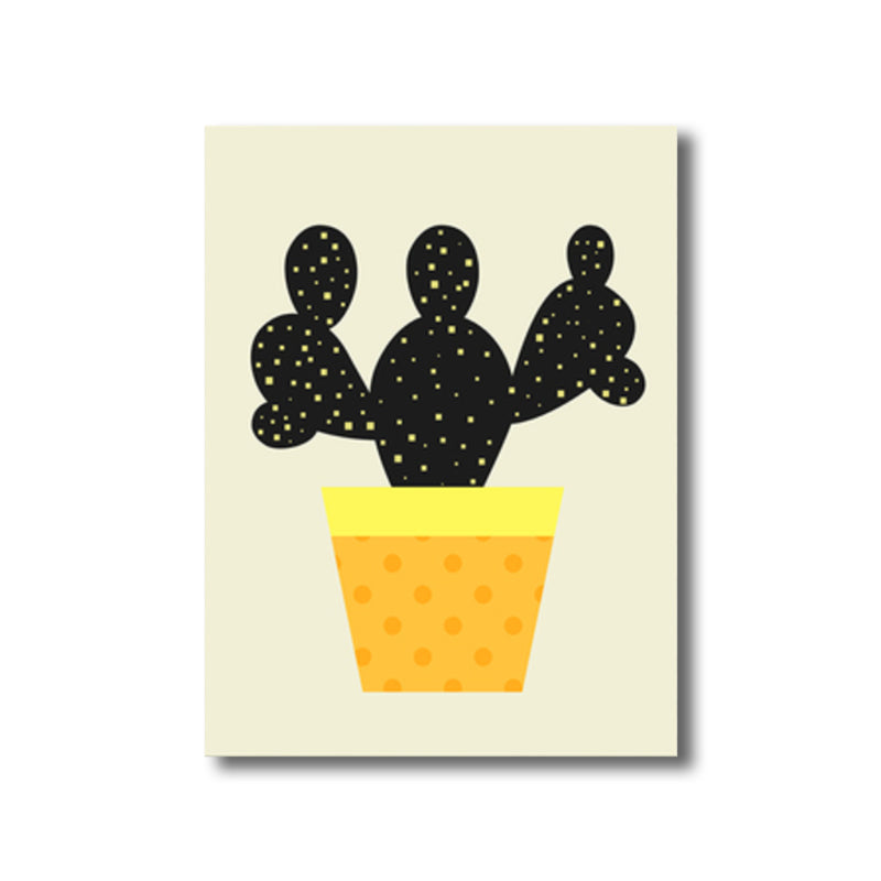 Cactus Potting Art Print Texturé Décoration murale intérieure de maison scandinave en couleur claire