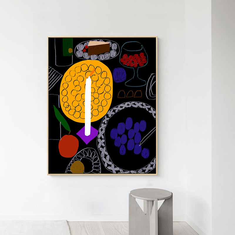 Toile imprimée de Style nordique, couleur Pastel, aliments et boissons, décor artistique mural pour la cuisine