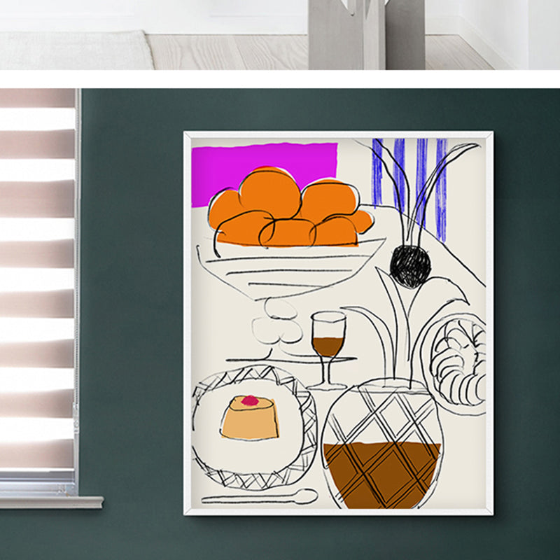 Toile imprimée de Style nordique, couleur Pastel, aliments et boissons, décor artistique mural pour la cuisine