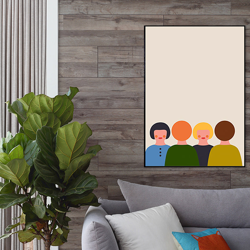 Blozende karakters Art Print Pastelkleur Noordse esthetiek Wanddecoratie voor studio