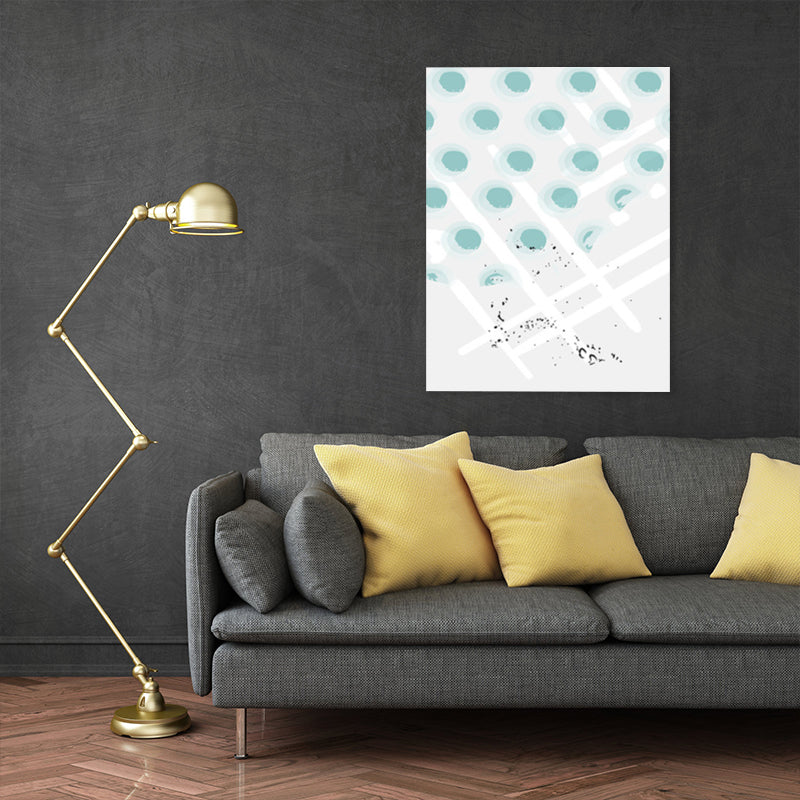 Impression sur toile à pois esthétique nordique géométrie décoration murale en couleur pastel