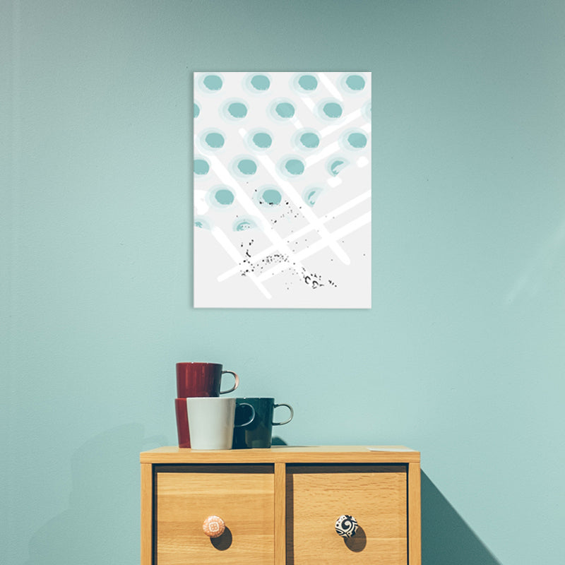 Impression sur toile à pois esthétique nordique géométrie décoration murale en couleur pastel