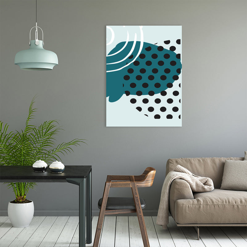 Impression sur toile à pois esthétique nordique géométrie décoration murale en couleur pastel