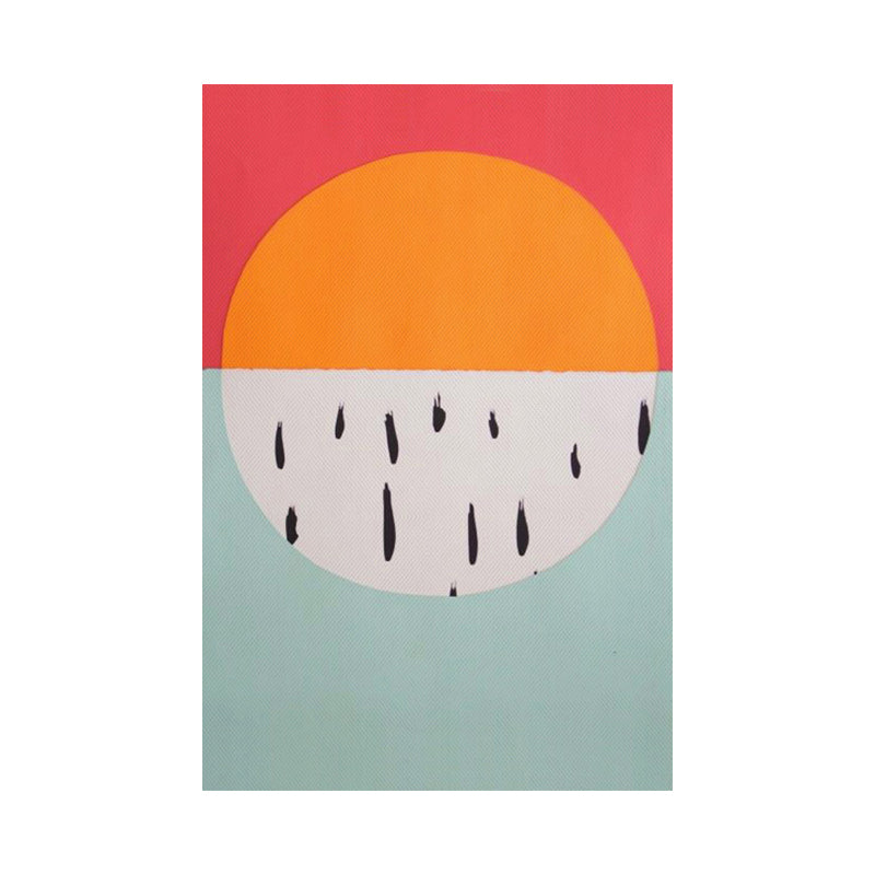 Colorido lienzo geométrico ilustrado para pared para dormitorio de niñas, naranja, varios tamaños