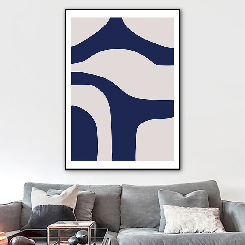 Illustration Abstract Canvas Wall Art for Home Gallery, Blue, Multiple Sizes Available