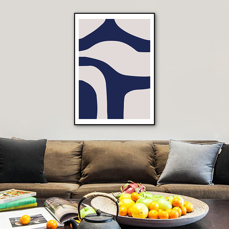 Illustration Abstract Canvas Wall Art for Home Gallery, Blue, Multiple Sizes Available