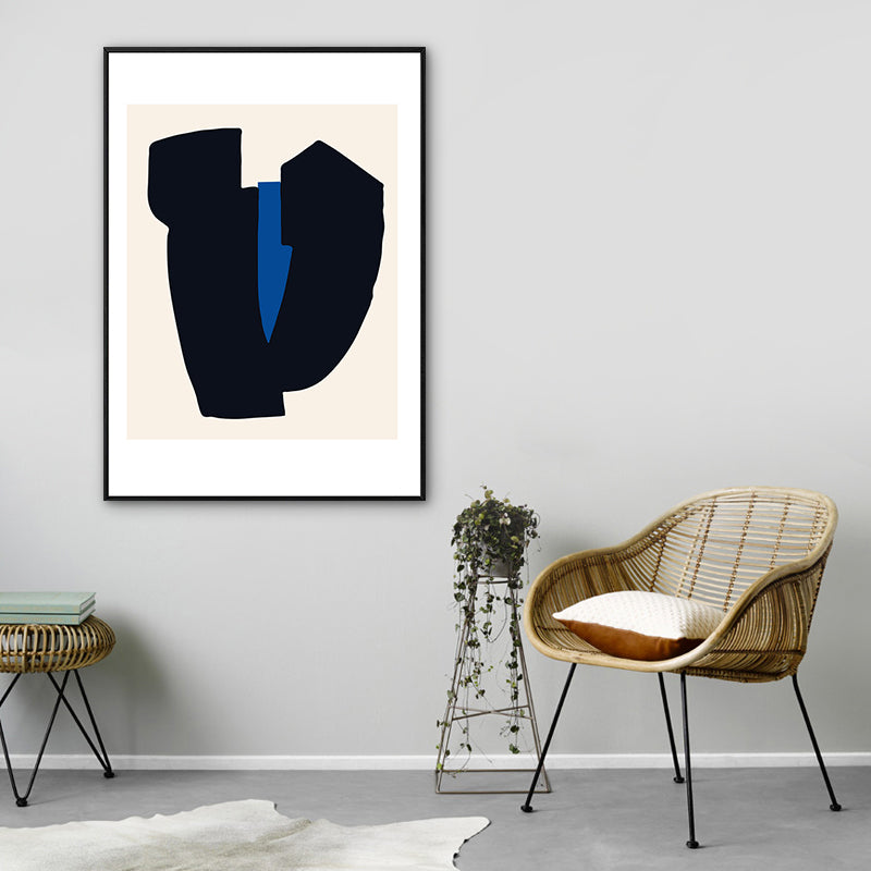 Strukturierter Kunstdruck auf Leinwand, minimalistische abstrakte Wanddekoration in dunkler Farbe für Schlafzimmer