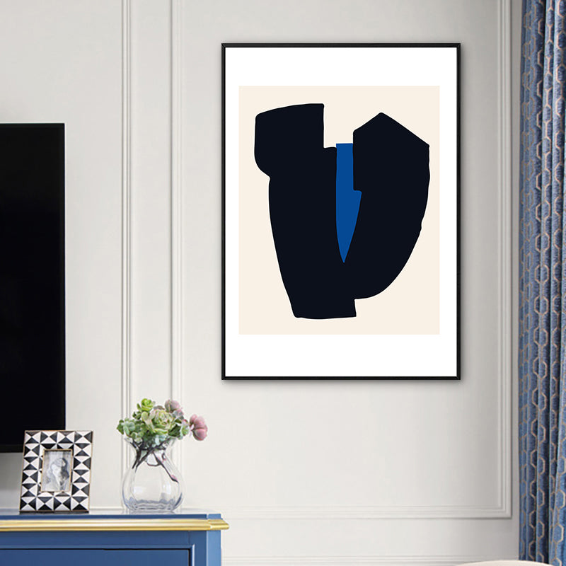Strukturierter Kunstdruck auf Leinwand, minimalistische abstrakte Wanddekoration in dunkler Farbe für Schlafzimmer