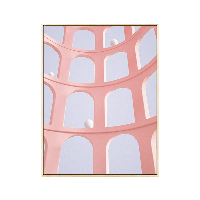 Toile nordique de couleur Pastel, Illustration artistique, décoration murale d'architecture pour salon
