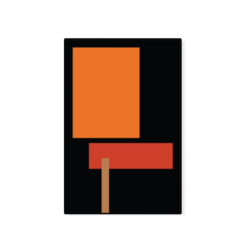 Nordic Style Geometric Wall Art Decor Dark Color Sitting Room Canvas Print, Textured