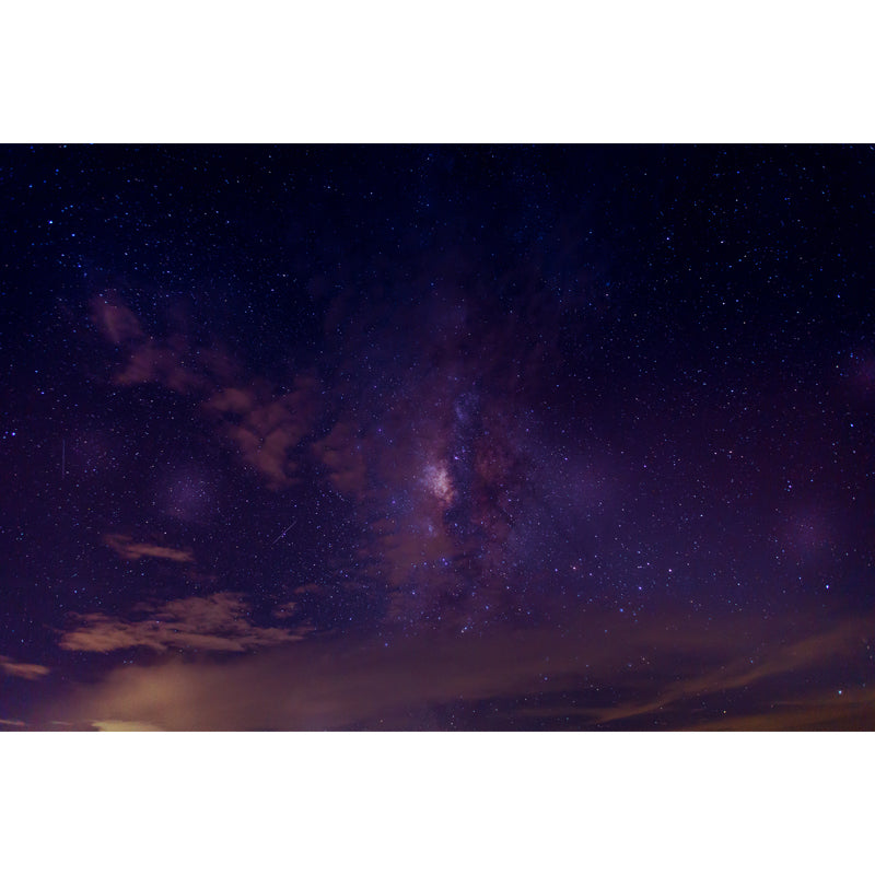 Full Size Modern Wallpaper Mural Purple-Black Night Sky with Star and Cloud Wall Art, Custom Print