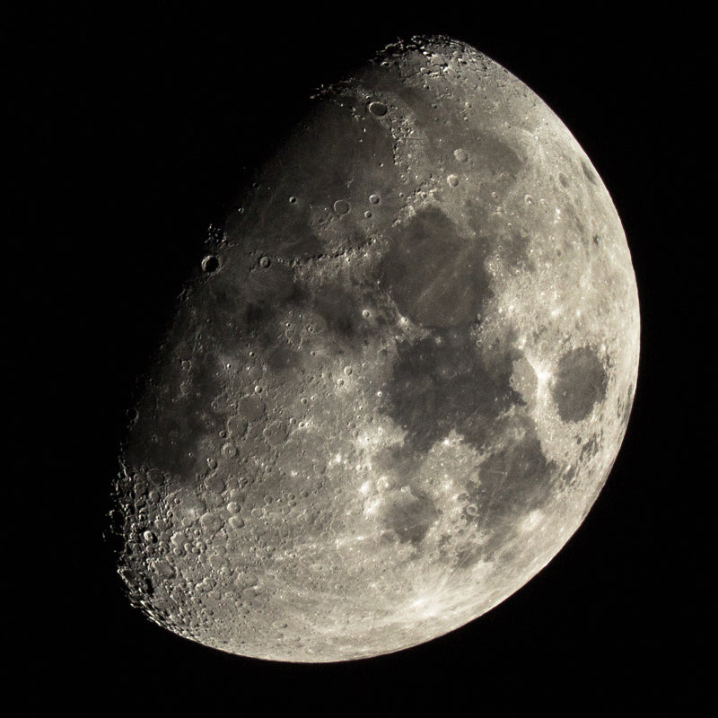 Modern Waxing Gibbous Moon Mural Black-Grey Kids Bedroom Wall Art, Made to Measure